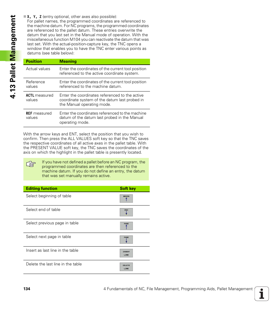 13 p a llet manag e ment | HEIDENHAIN iTNC 530 (340 422) User Manual | Page 134 / 657