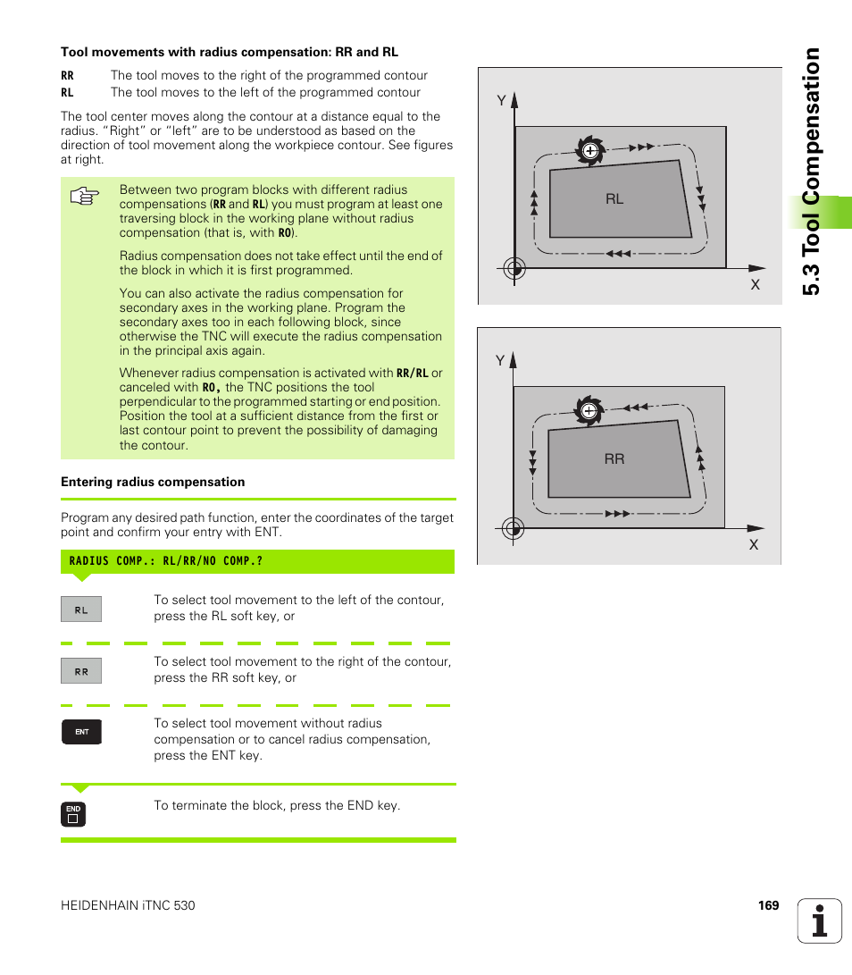 3 t ool compensation | HEIDENHAIN iTNC 530 (340 422) User Manual | Page 169 / 657
