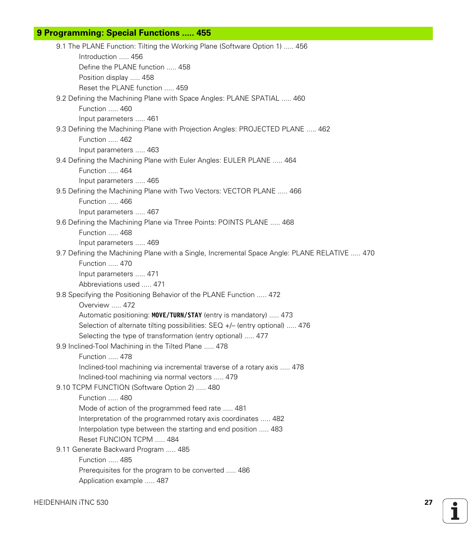 Programming: special functions | HEIDENHAIN iTNC 530 (340 422) User Manual | Page 27 / 657