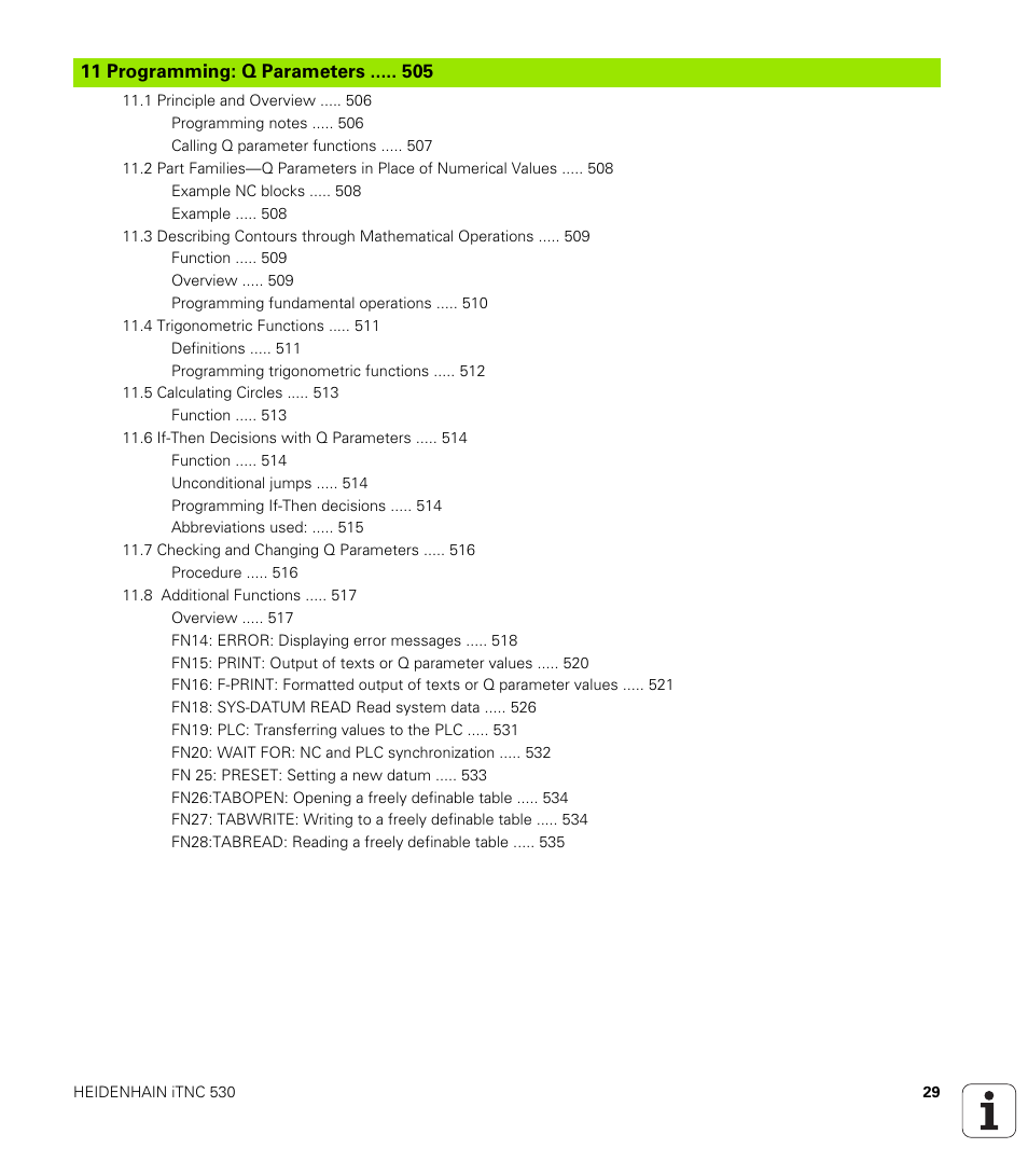 Programming: q parameters | HEIDENHAIN iTNC 530 (340 422) User Manual | Page 29 / 657
