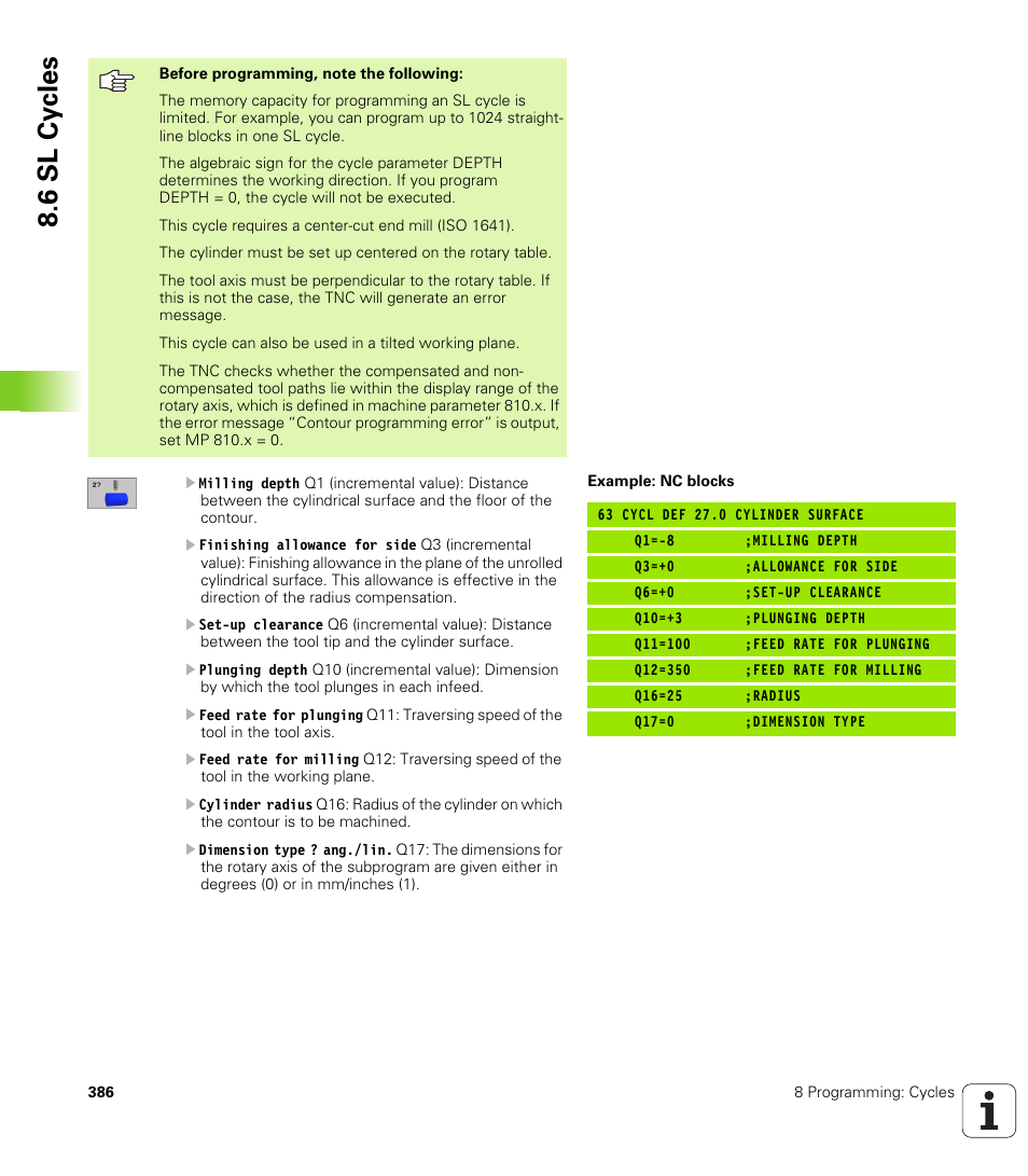 6 sl cy cles | HEIDENHAIN iTNC 530 (340 422) User Manual | Page 386 / 657