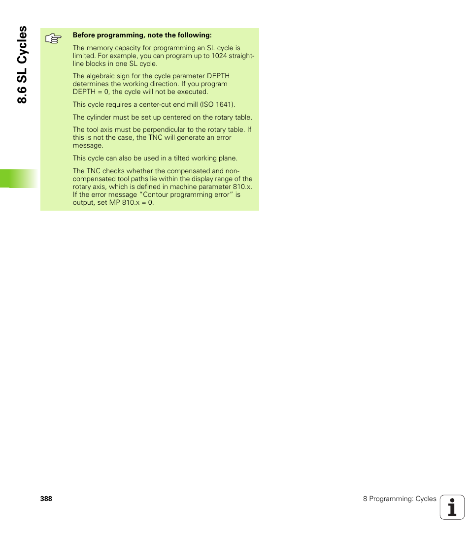 6 sl cy cles | HEIDENHAIN iTNC 530 (340 422) User Manual | Page 388 / 657