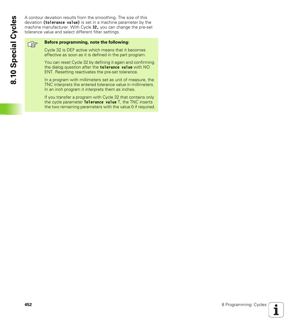 1 0 special cy cles | HEIDENHAIN iTNC 530 (340 422) User Manual | Page 452 / 657