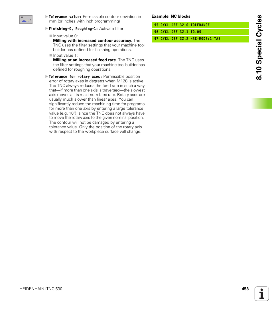 1 0 special cy cles | HEIDENHAIN iTNC 530 (340 422) User Manual | Page 453 / 657