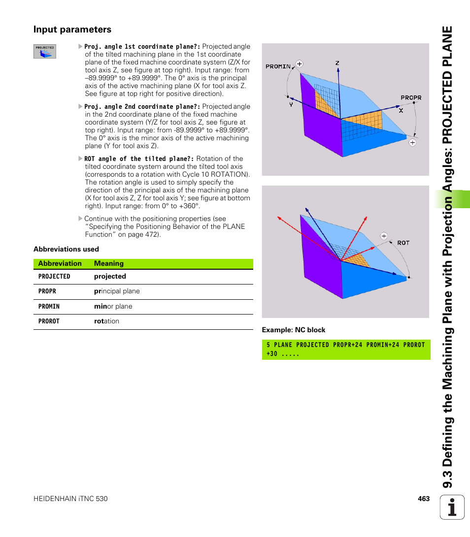 Input parameters | HEIDENHAIN iTNC 530 (340 422) User Manual | Page 463 / 657