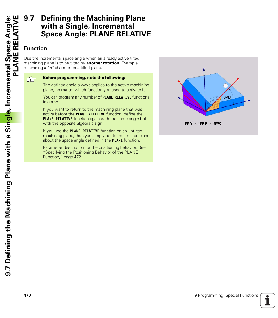 Function, Angle | HEIDENHAIN iTNC 530 (340 422) User Manual | Page 470 / 657