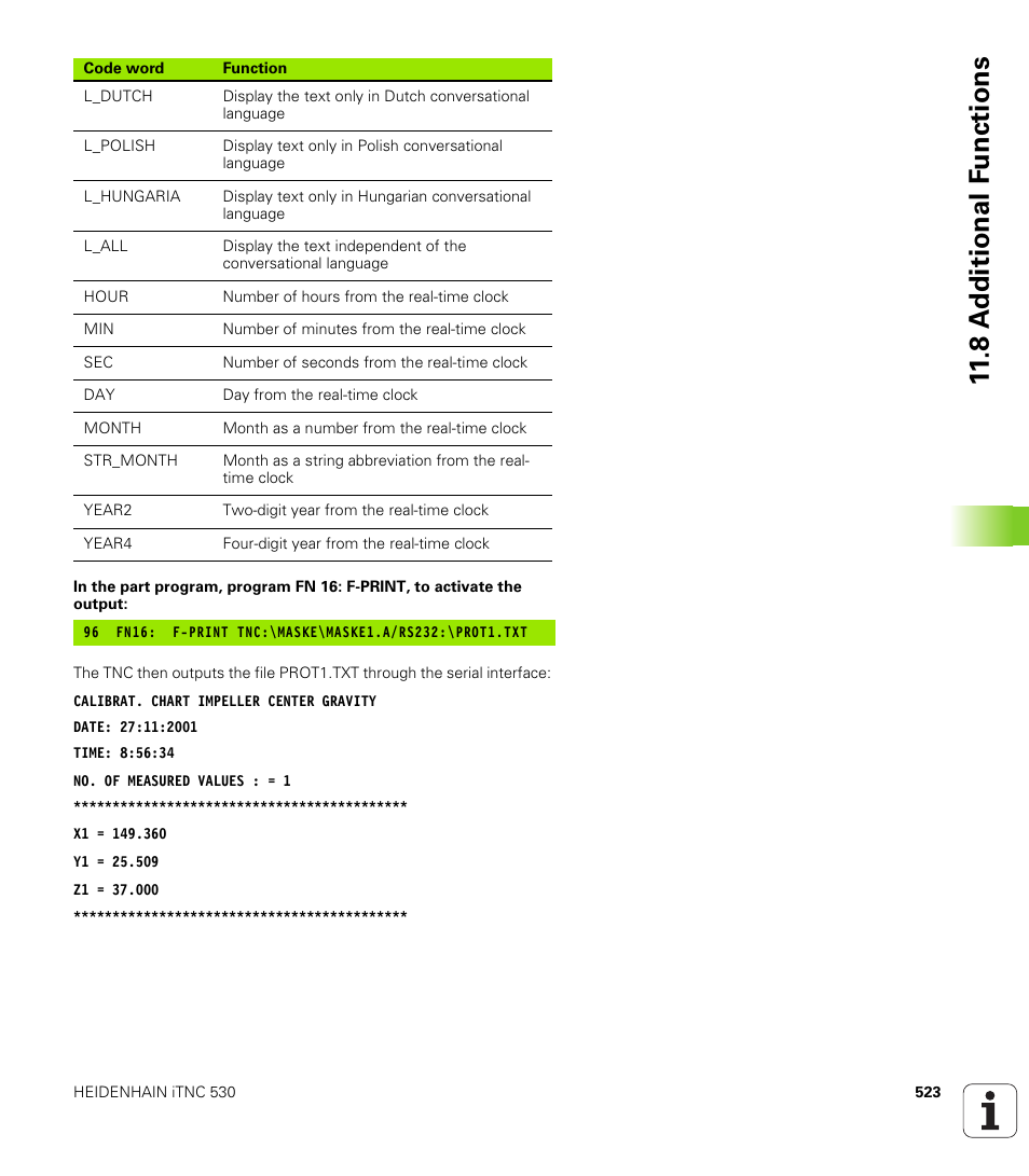 8 a d ditional f unctions | HEIDENHAIN iTNC 530 (340 422) User Manual | Page 523 / 657