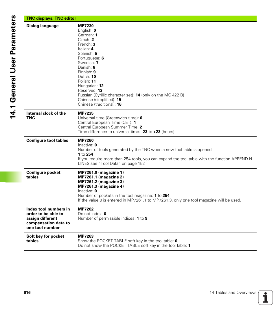1 gener a l user p a ra met e rs | HEIDENHAIN iTNC 530 (340 422) User Manual | Page 616 / 657