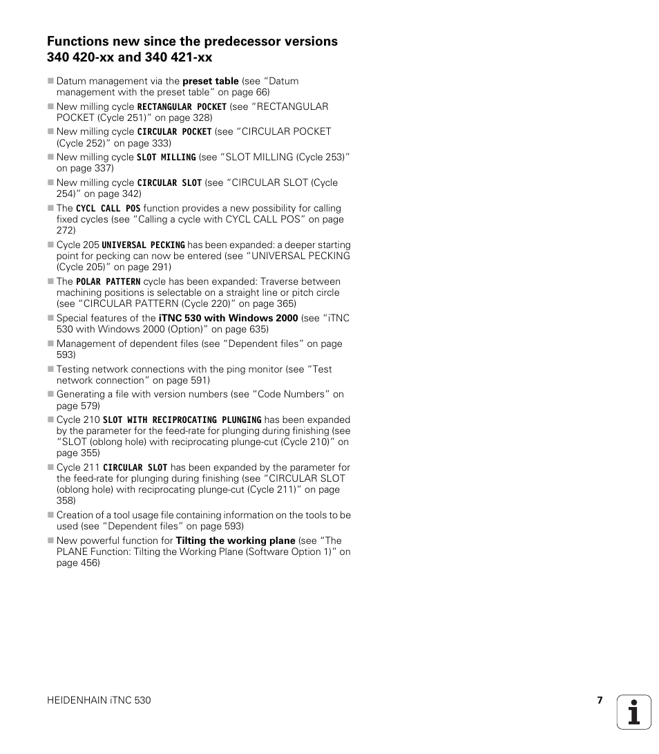 HEIDENHAIN iTNC 530 (340 422) User Manual | Page 7 / 657