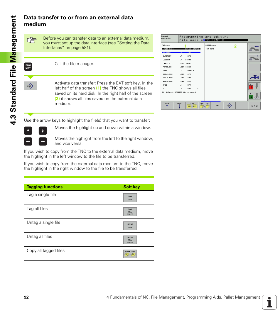 Data transfer to or from an external data medium, 3 standar d file manag e ment | HEIDENHAIN iTNC 530 (340 422) User Manual | Page 92 / 657