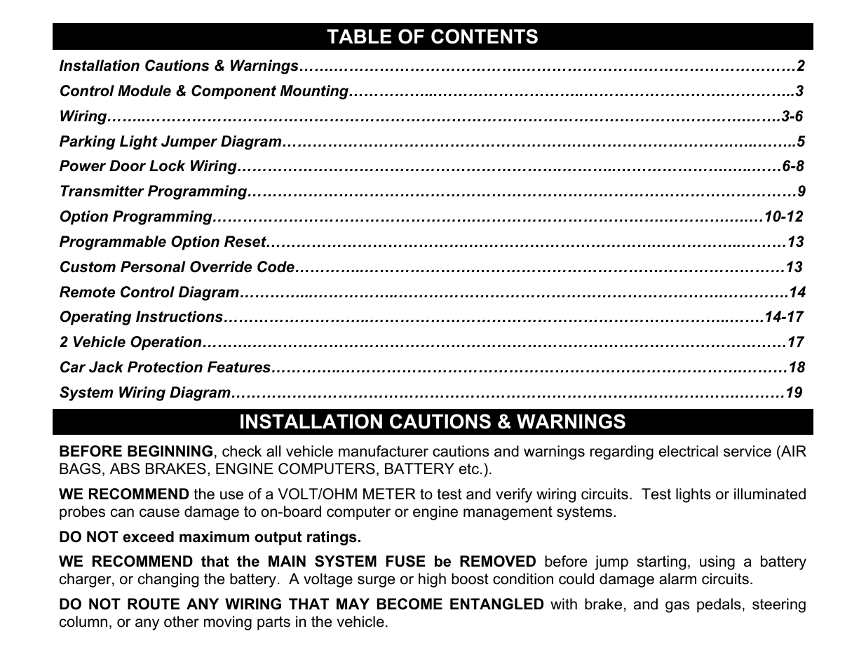 Crimestopper Security Products CS-2001FC User Manual | Page 2 / 20