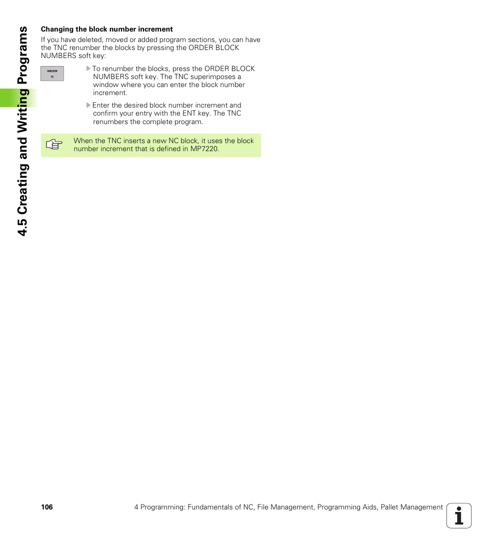 5 cr eating and w riting pr ogr ams | HEIDENHAIN iTNC 530 (340 422) ISO programming User Manual | Page 106 / 559