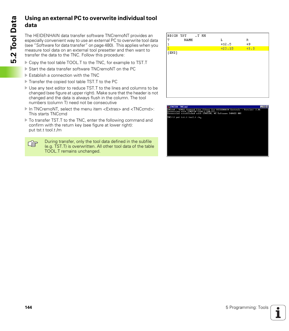 2 t o ol d a ta | HEIDENHAIN iTNC 530 (340 422) ISO programming User Manual | Page 144 / 559