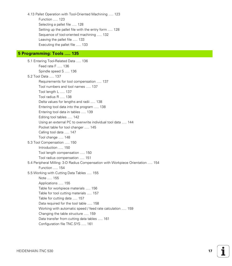 Programming: tools | HEIDENHAIN iTNC 530 (340 422) ISO programming User Manual | Page 17 / 559