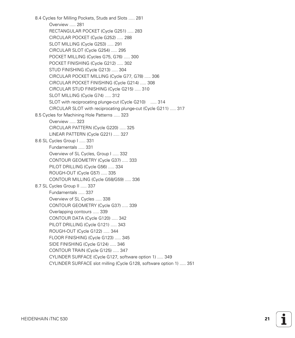 HEIDENHAIN iTNC 530 (340 422) ISO programming User Manual | Page 21 / 559