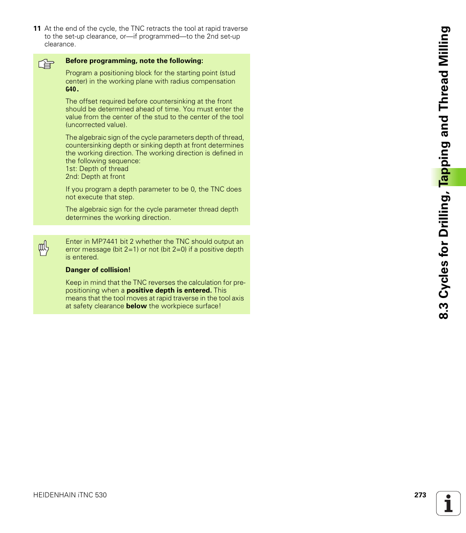 HEIDENHAIN iTNC 530 (340 422) ISO programming User Manual | Page 273 / 559