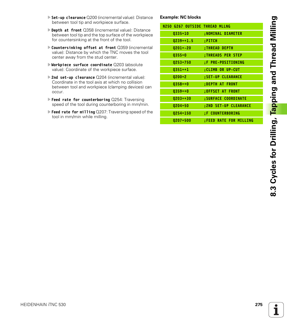 HEIDENHAIN iTNC 530 (340 422) ISO programming User Manual | Page 275 / 559