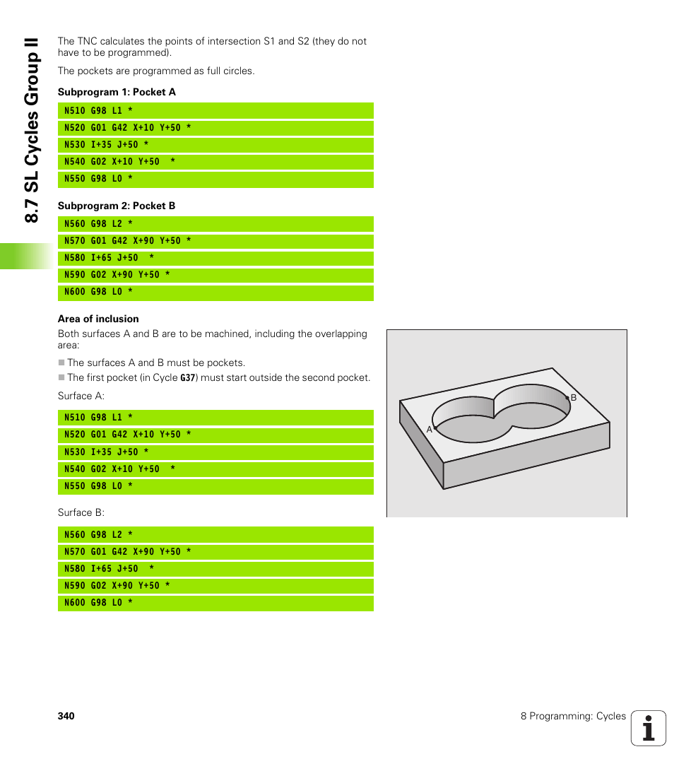 7 sl cy cles g roup ii | HEIDENHAIN iTNC 530 (340 422) ISO programming User Manual | Page 340 / 559
