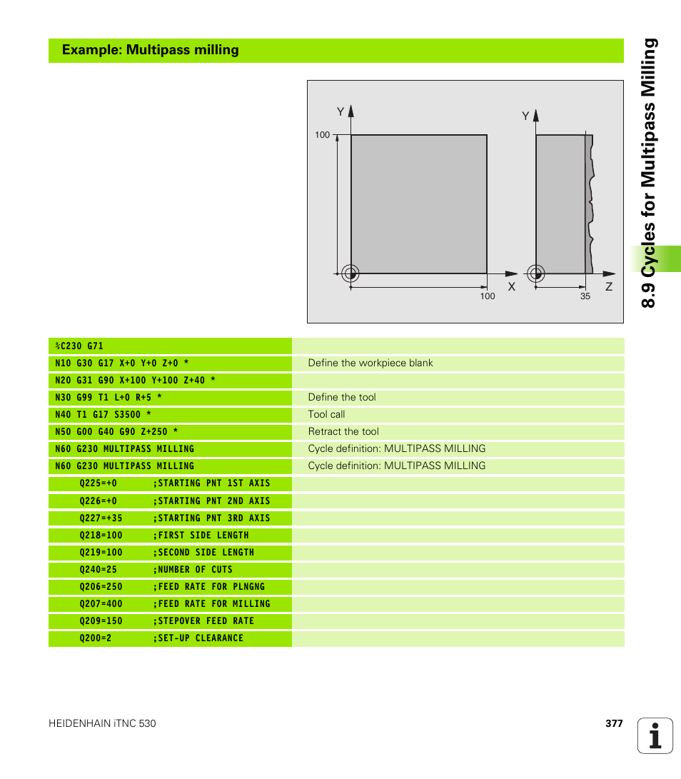 HEIDENHAIN iTNC 530 (340 422) ISO programming User Manual | Page 377 / 559