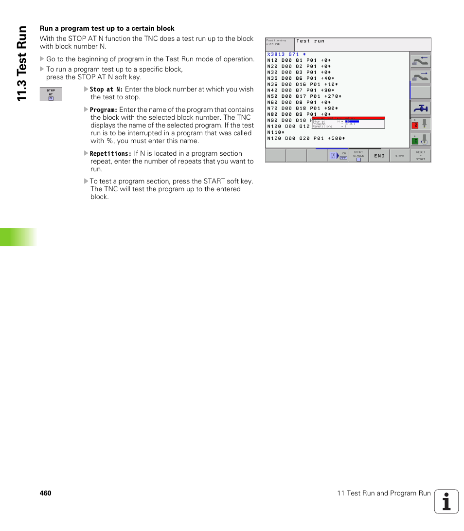 3 t e st ru n | HEIDENHAIN iTNC 530 (340 422) ISO programming User Manual | Page 460 / 559