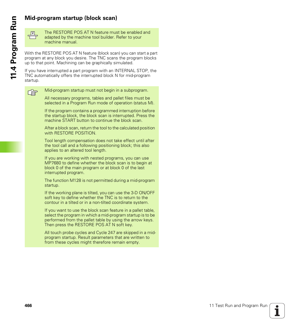 Mid-program startup (block scan) | HEIDENHAIN iTNC 530 (340 422) ISO programming User Manual | Page 466 / 559