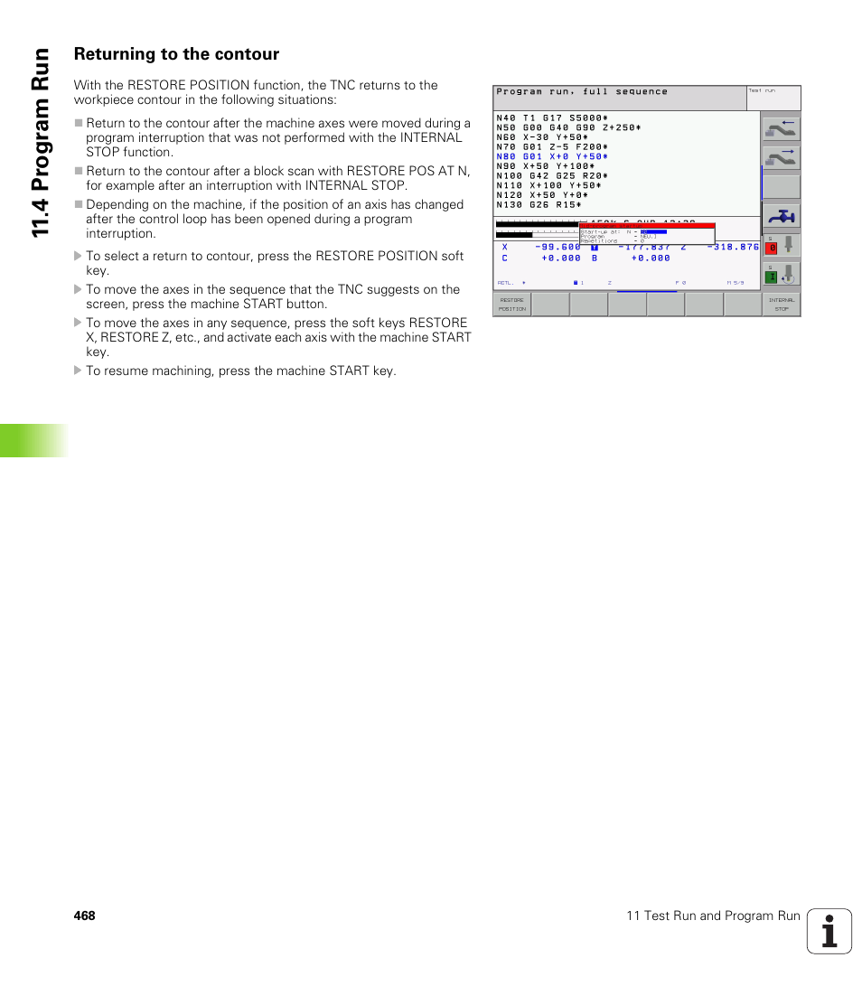 Returning to the contour | HEIDENHAIN iTNC 530 (340 422) ISO programming User Manual | Page 468 / 559