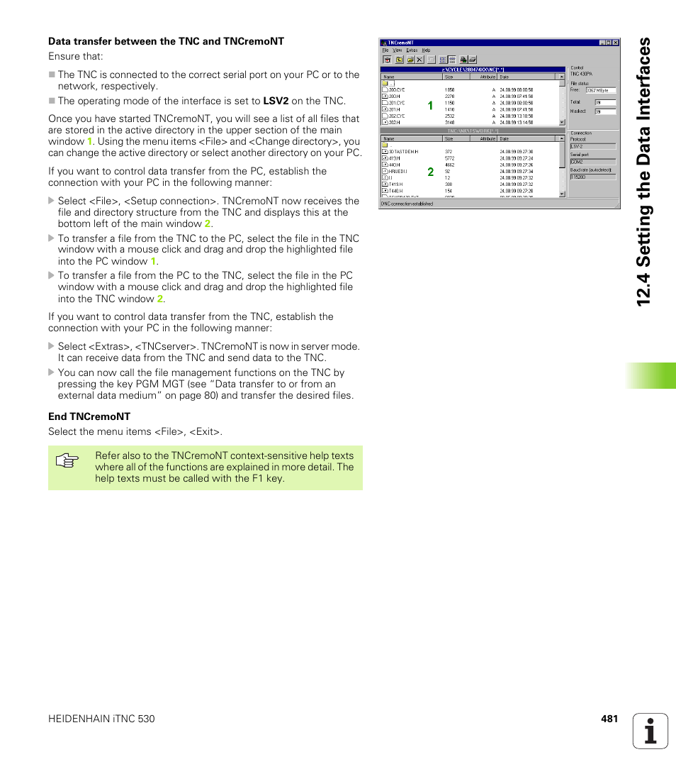 4 set ting the d a ta in te rf ace s | HEIDENHAIN iTNC 530 (340 422) ISO programming User Manual | Page 481 / 559