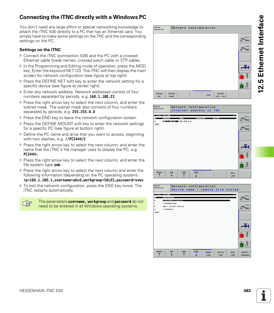 Connecting the itnc directly with a windows pc, 5 eth e rn et int e rf ace | HEIDENHAIN iTNC 530 (340 422) ISO programming User Manual | Page 483 / 559