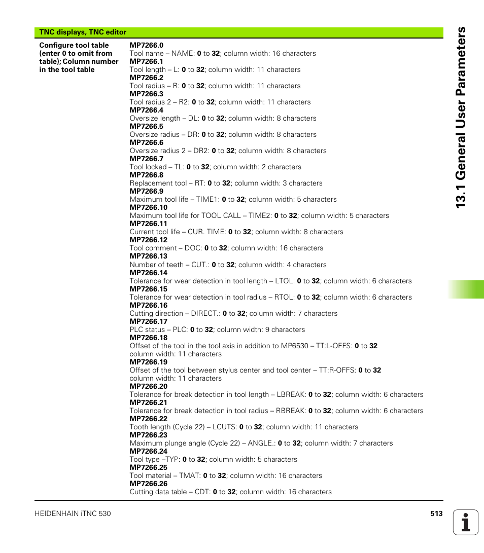 1 gener a l user p a ra met e rs | HEIDENHAIN iTNC 530 (340 422) ISO programming User Manual | Page 513 / 559