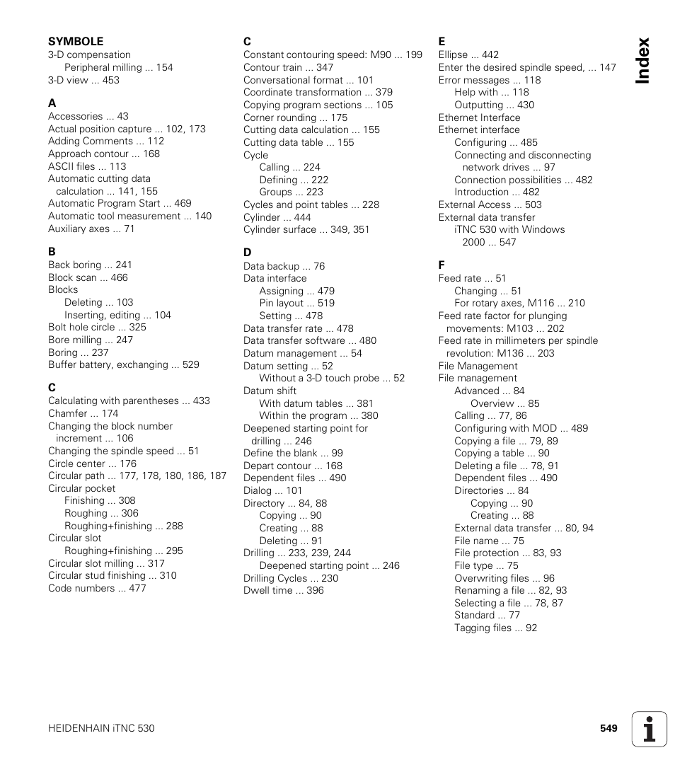 HEIDENHAIN iTNC 530 (340 422) ISO programming User Manual | Page 549 / 559