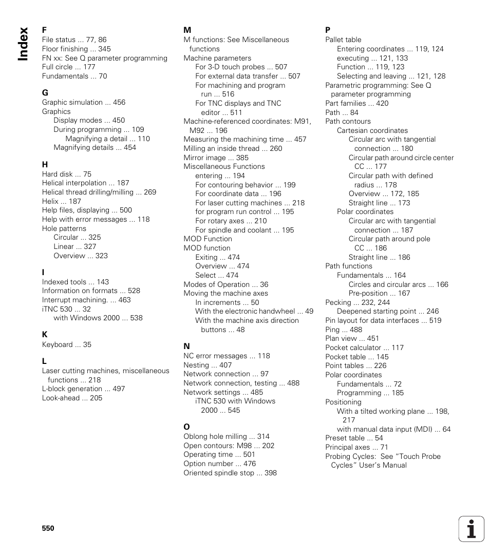 HEIDENHAIN iTNC 530 (340 422) ISO programming User Manual | Page 550 / 559