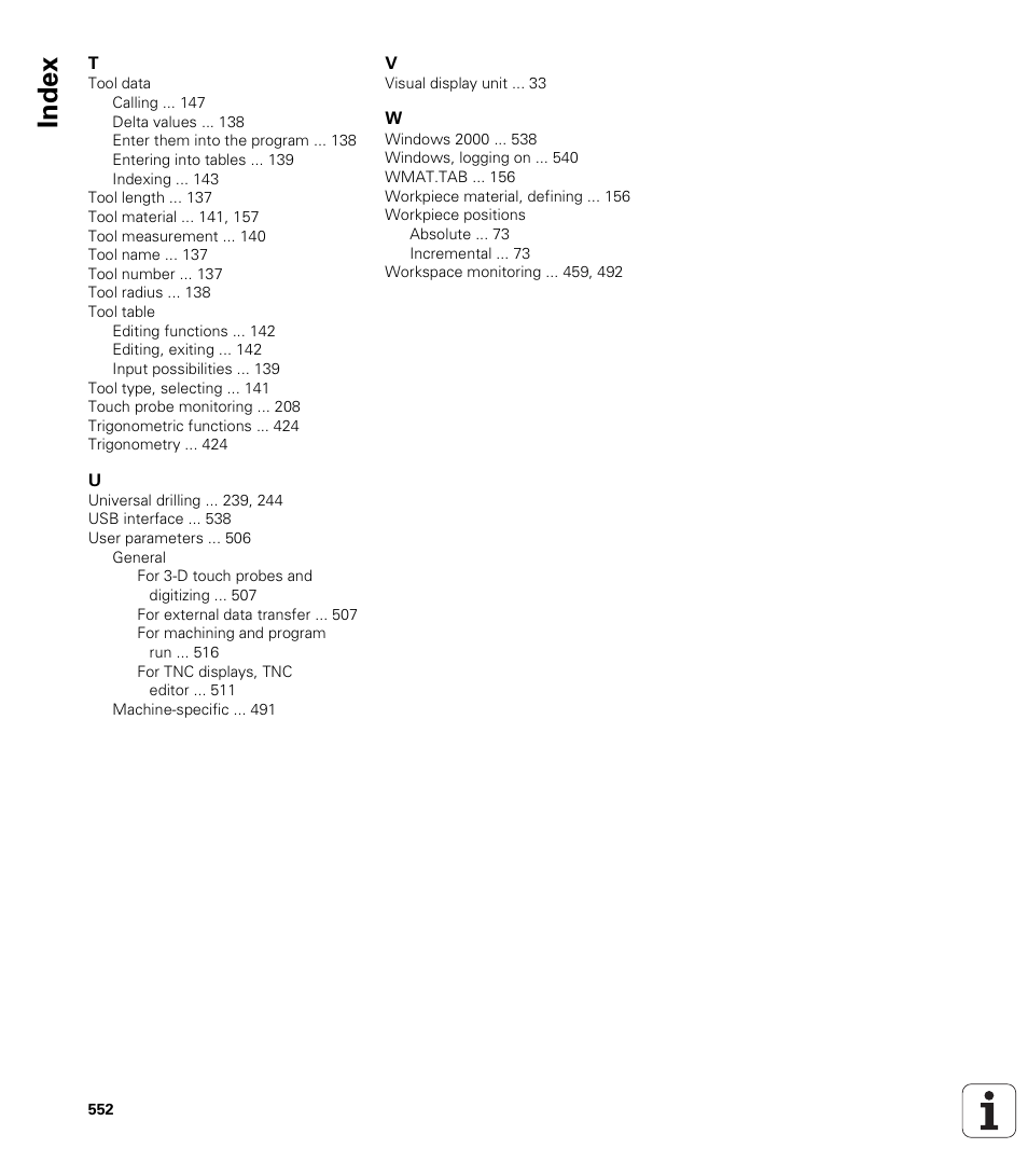 HEIDENHAIN iTNC 530 (340 422) ISO programming User Manual | Page 552 / 559