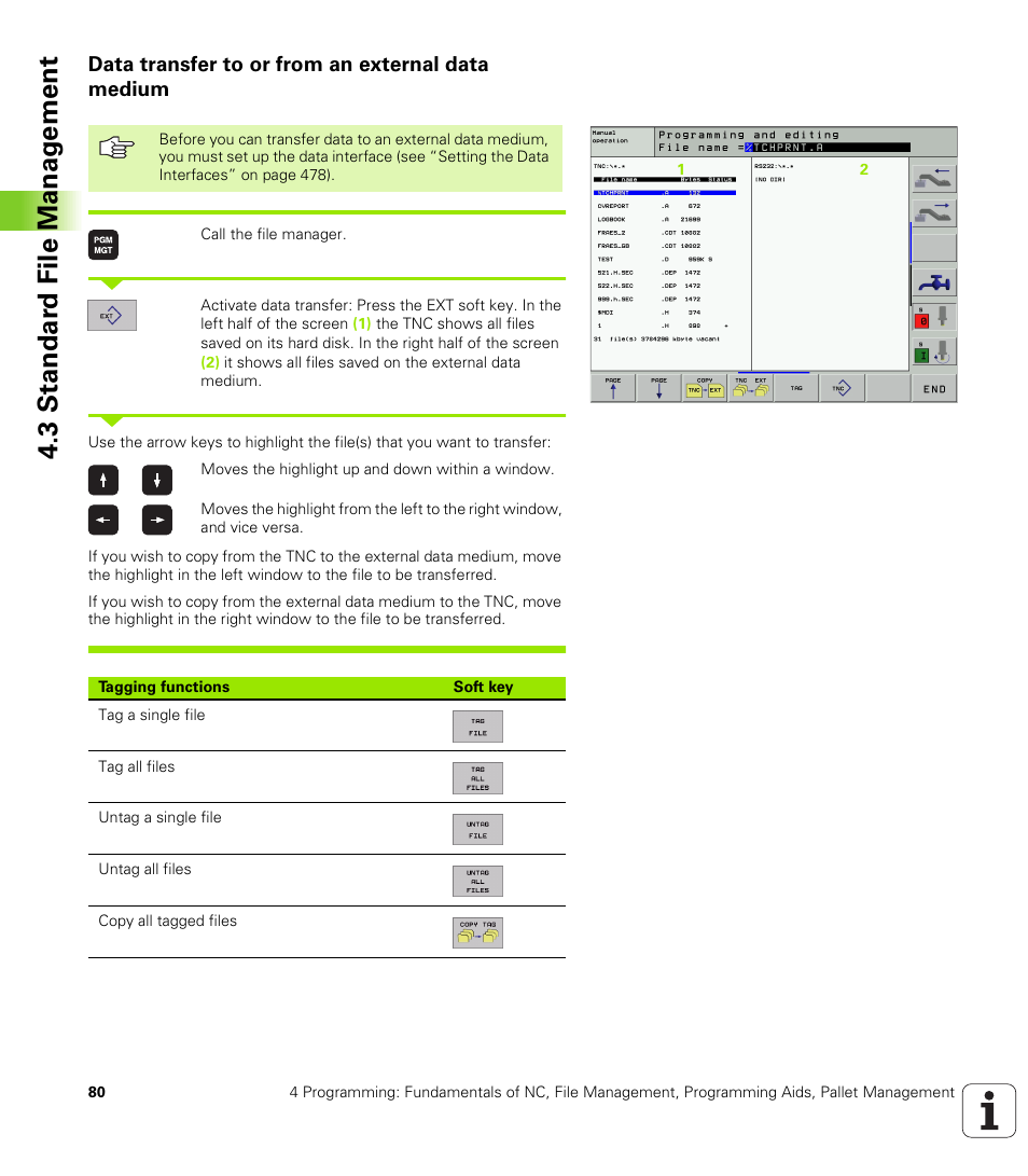 Data transfer to or from an external data medium, 3 stand a rd fi le manag e ment | HEIDENHAIN iTNC 530 (340 422) ISO programming User Manual | Page 80 / 559