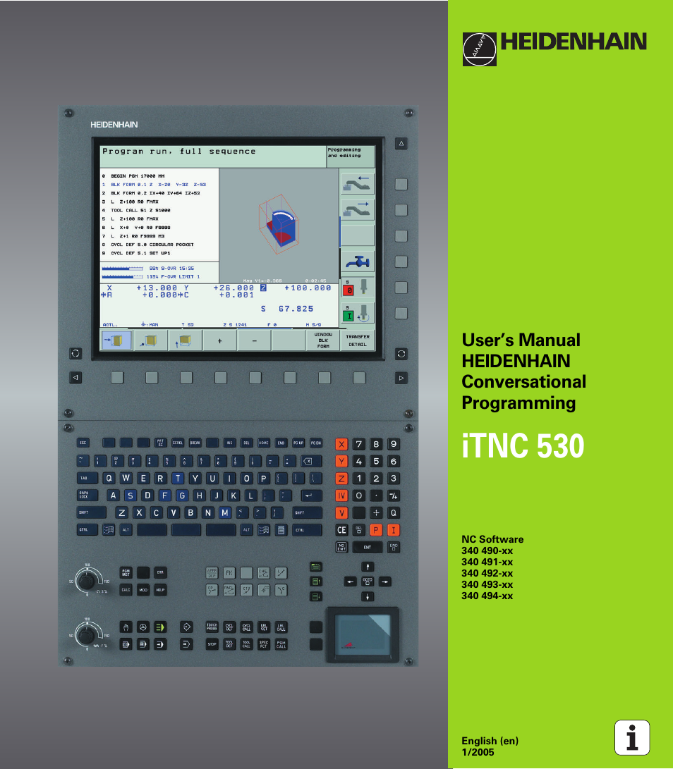 HEIDENHAIN iTNC 530 (340 49x-01) User Manual | 653 pages