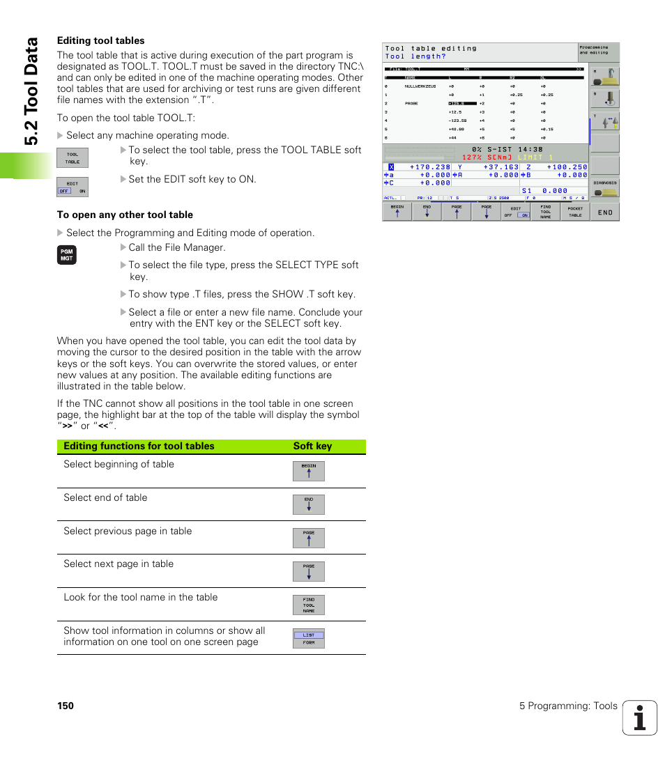 2 t ool d a ta | HEIDENHAIN iTNC 530 (340 49x-01) User Manual | Page 150 / 653