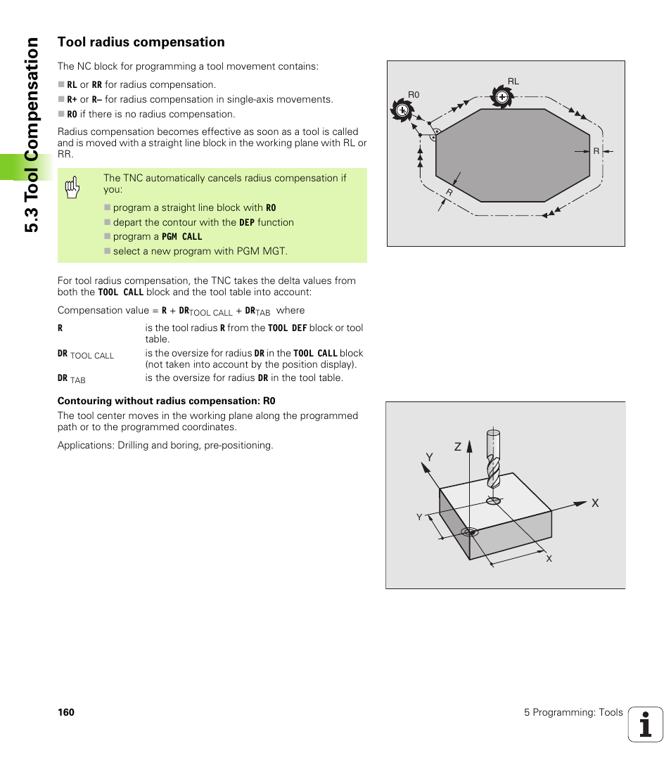 Tool radius compensation, 3 t ool compensation | HEIDENHAIN iTNC 530 (340 49x-01) User Manual | Page 160 / 653