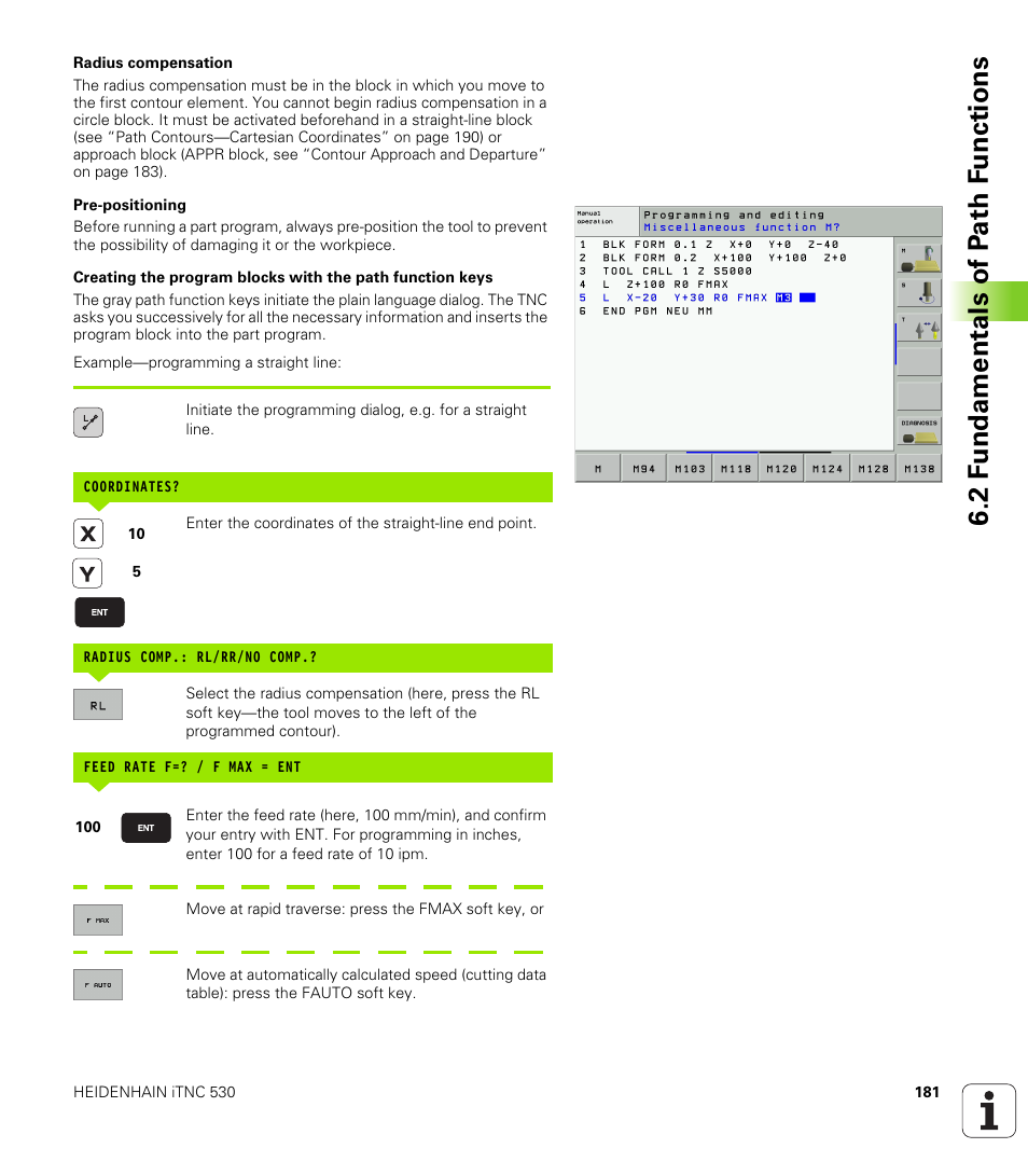 2 f undamentals of p a th f unctions | HEIDENHAIN iTNC 530 (340 49x-01) User Manual | Page 181 / 653