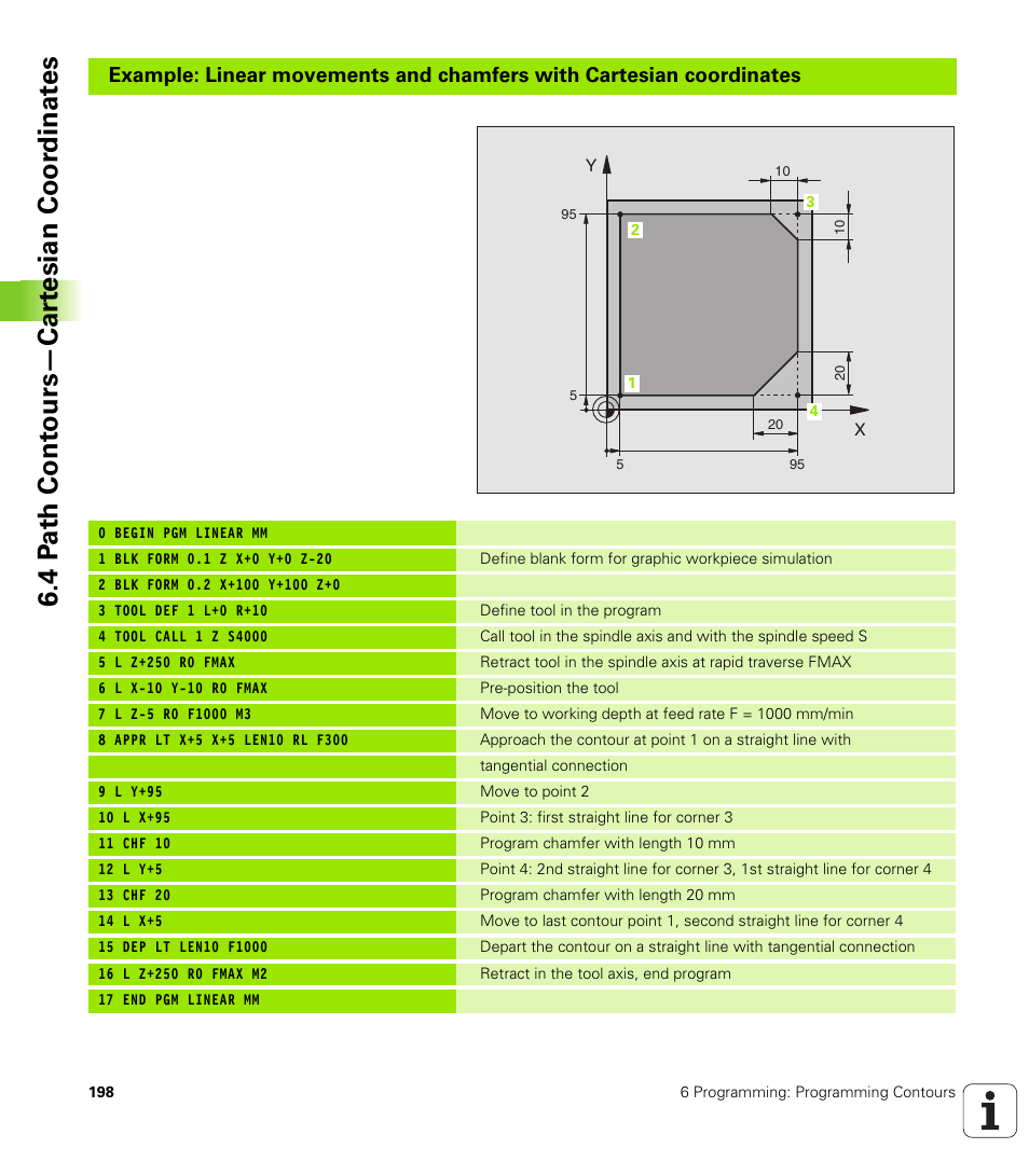 4 p a th cont ours—car te sian coor dinat e s | HEIDENHAIN iTNC 530 (340 49x-01) User Manual | Page 198 / 653
