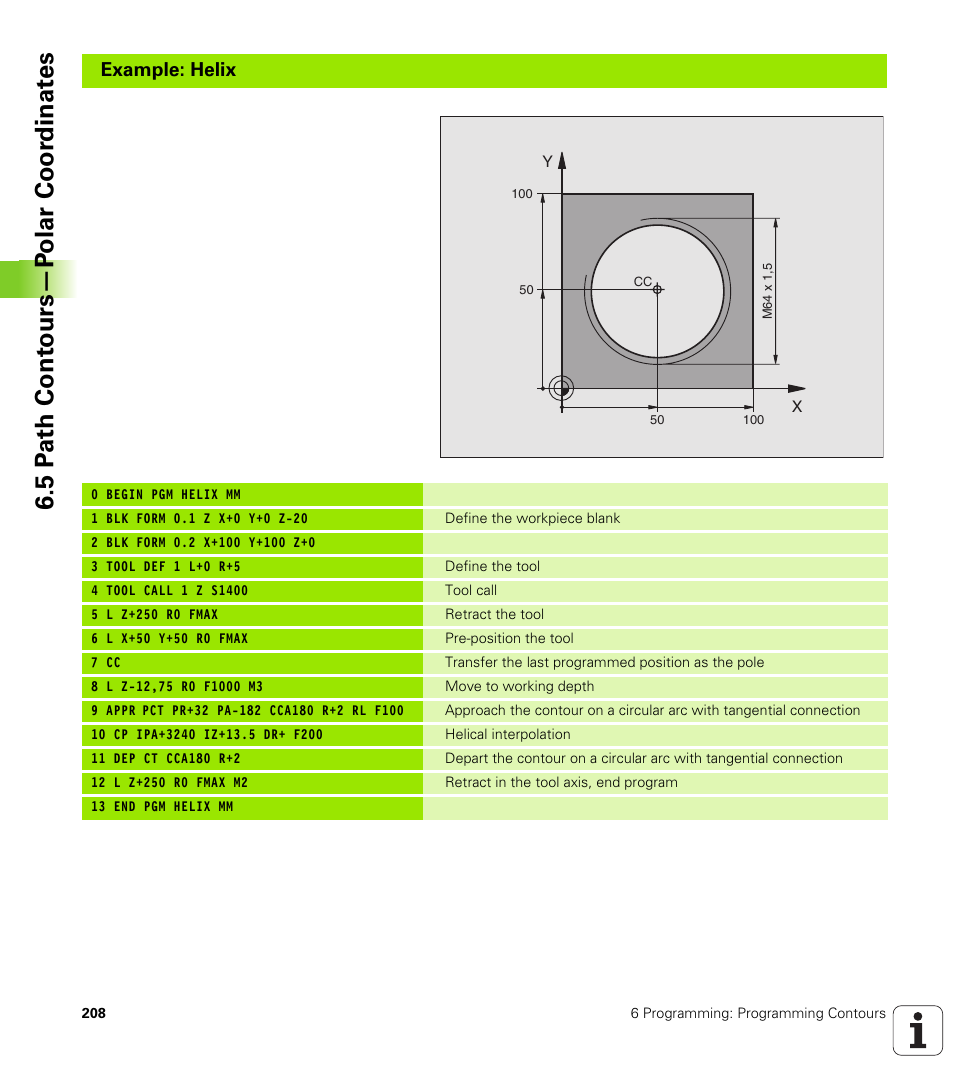 5 p a th cont ours—p o lar coor dinat e s | HEIDENHAIN iTNC 530 (340 49x-01) User Manual | Page 208 / 653