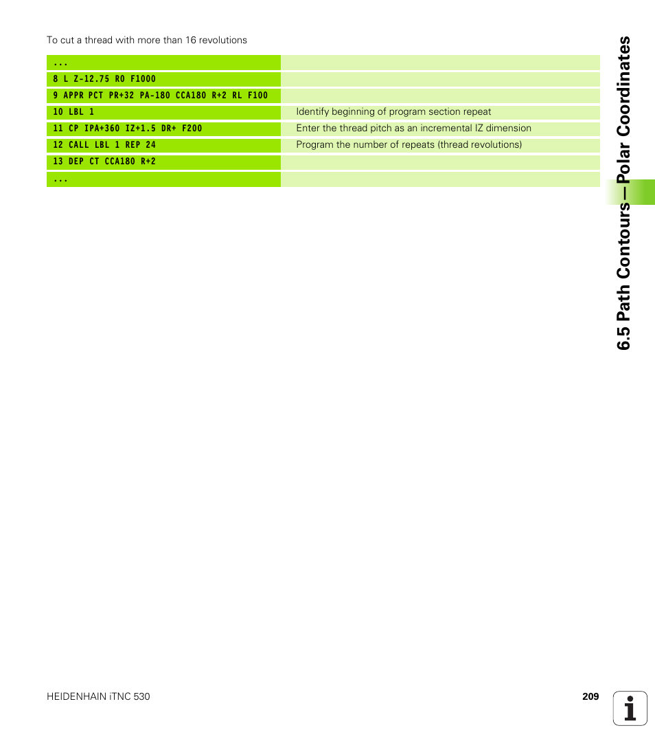 5 p a th cont ours—p o lar coor dinat e s | HEIDENHAIN iTNC 530 (340 49x-01) User Manual | Page 209 / 653