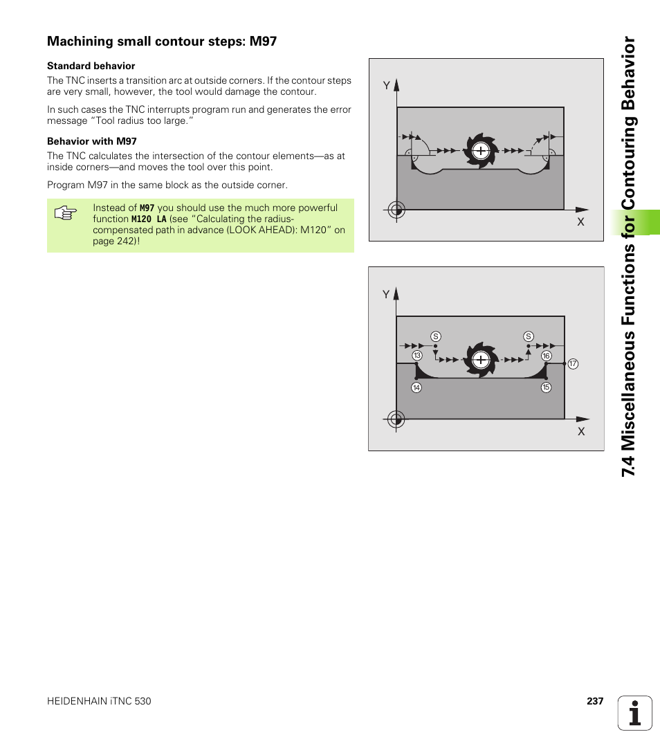 Machining small contour steps: m97 | HEIDENHAIN iTNC 530 (340 49x-01) User Manual | Page 237 / 653