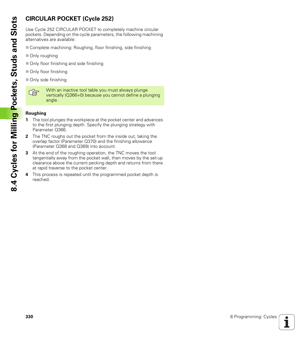 Circular pocket (cycle 252) | HEIDENHAIN iTNC 530 (340 49x-01) User Manual | Page 330 / 653