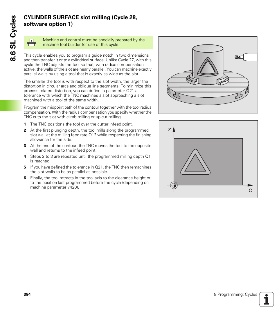 28 cylinder surface slot milling, 6 sl cy cles | HEIDENHAIN iTNC 530 (340 49x-01) User Manual | Page 384 / 653
