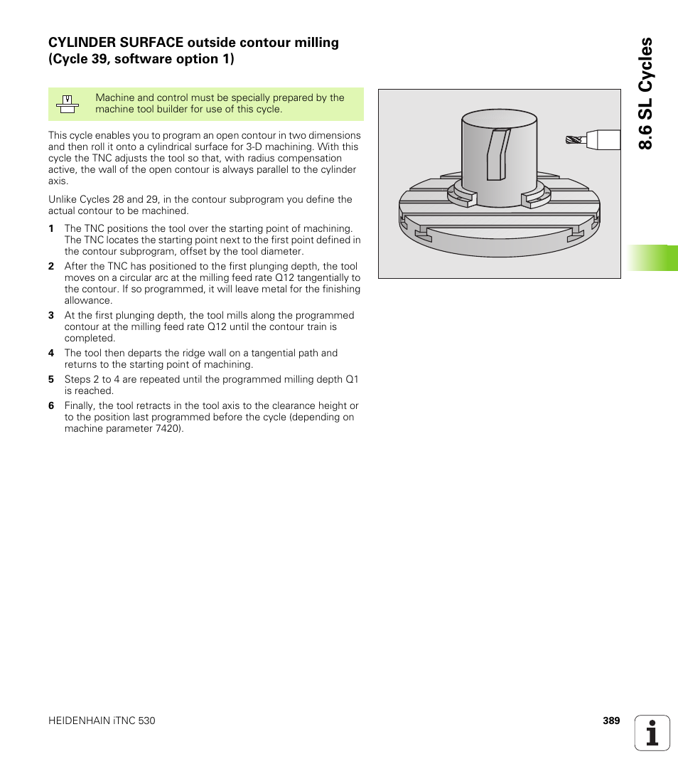 39 cylinder surface outside contour milling, 6 sl cy cles | HEIDENHAIN iTNC 530 (340 49x-01) User Manual | Page 389 / 653