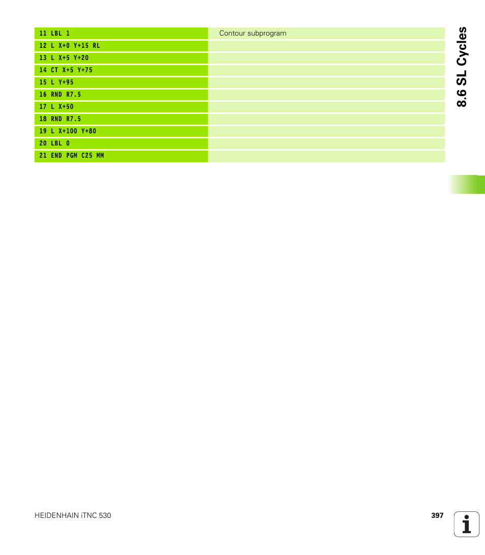 6 sl cy cles | HEIDENHAIN iTNC 530 (340 49x-01) User Manual | Page 397 / 653