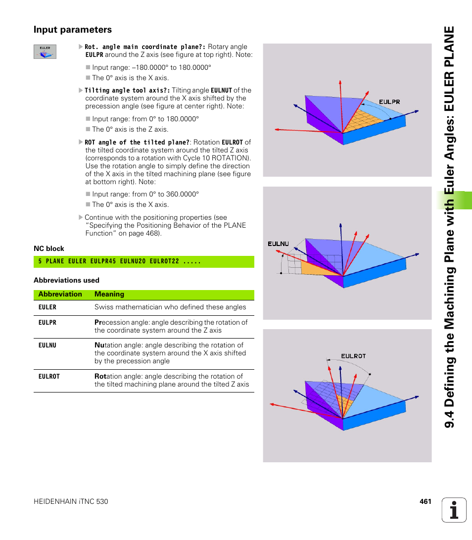Input parameters | HEIDENHAIN iTNC 530 (340 49x-01) User Manual | Page 461 / 653