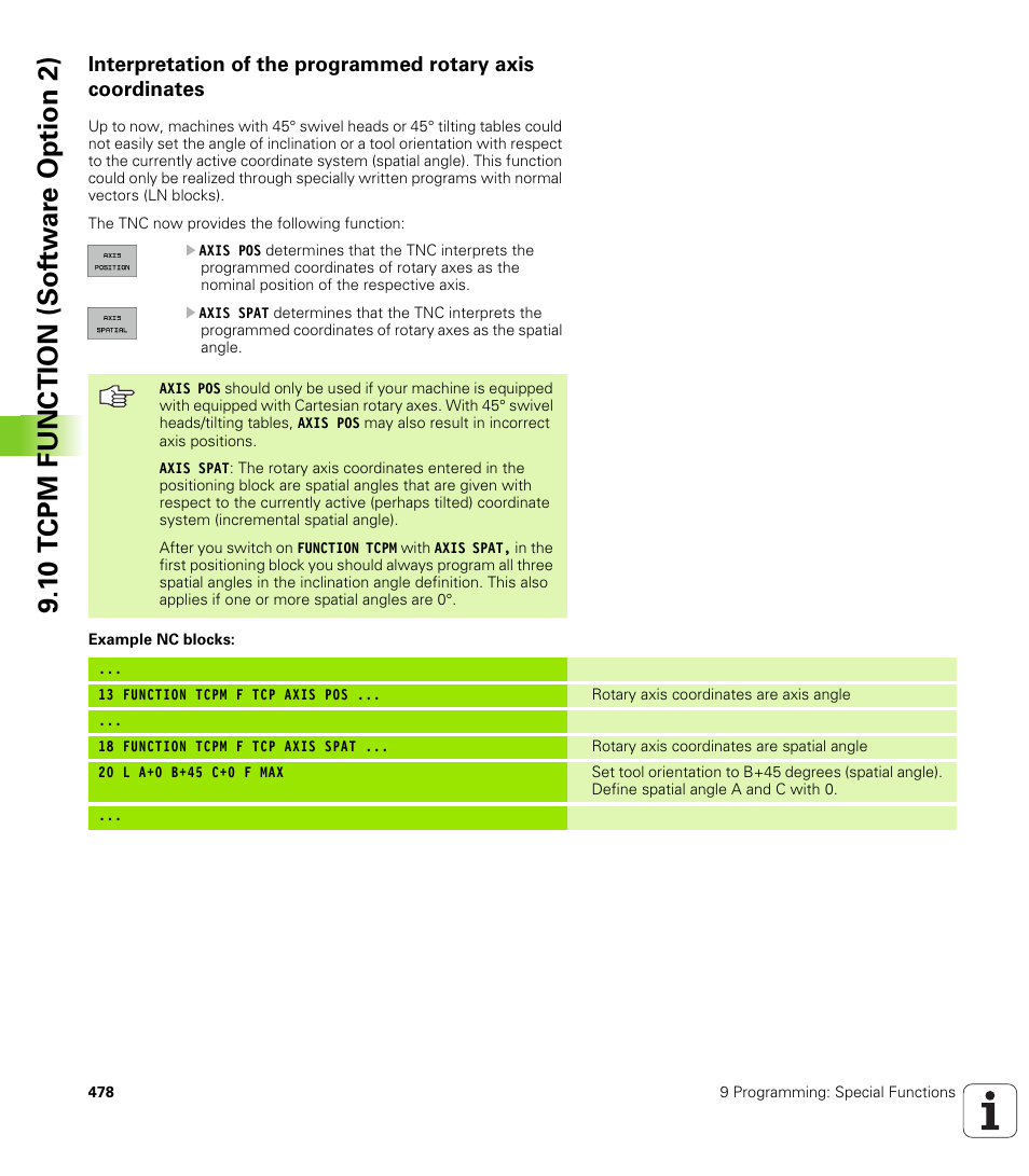 1 0 tcpm function (sof tw ar e o ption 2 ) | HEIDENHAIN iTNC 530 (340 49x-01) User Manual | Page 478 / 653