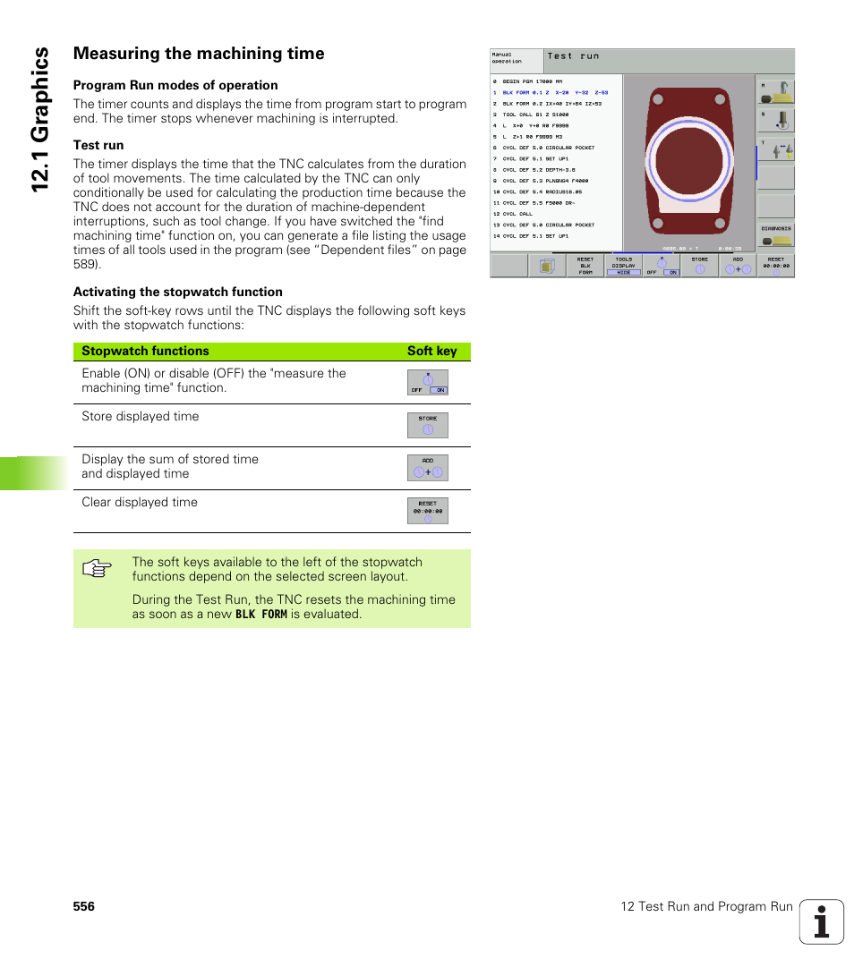 Measuring the machining time, 1 gr ap hics | HEIDENHAIN iTNC 530 (340 49x-01) User Manual | Page 556 / 653