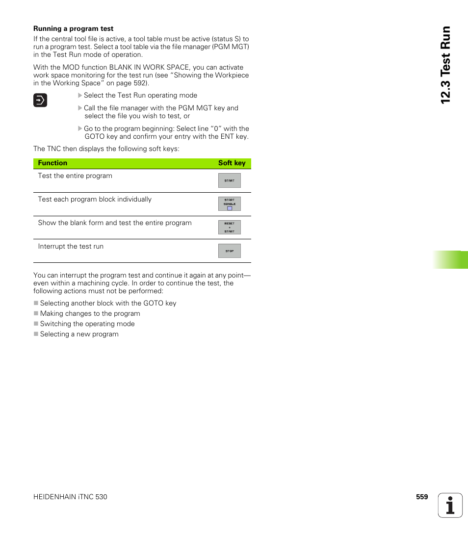 3 t e st run | HEIDENHAIN iTNC 530 (340 49x-01) User Manual | Page 559 / 653