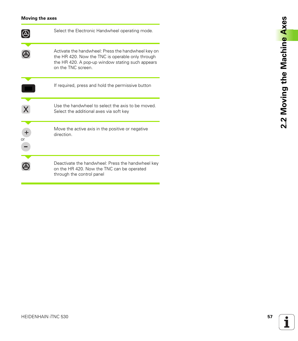 2 mo ving the mac h ine ax es | HEIDENHAIN iTNC 530 (340 49x-01) User Manual | Page 57 / 653